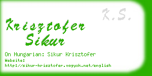 krisztofer sikur business card
